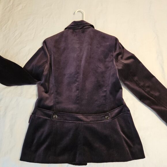 Liz Claiborne Y2K Double Breasted Velvet Coat in Eggplant - Size PS - Picture 4 of 13